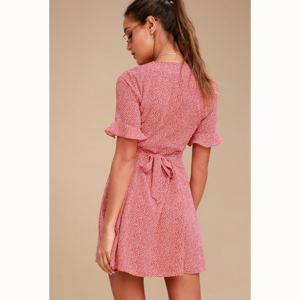 Lulu's Castana Rust Red Print Button-Up Dress - image 3